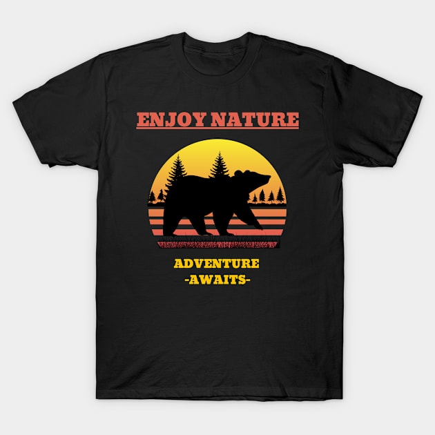 Outdoors Adventure Awaits T-Shirt by NickDsigns